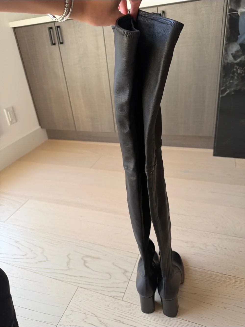 Prada Black Over-the-Knee Leather Boots